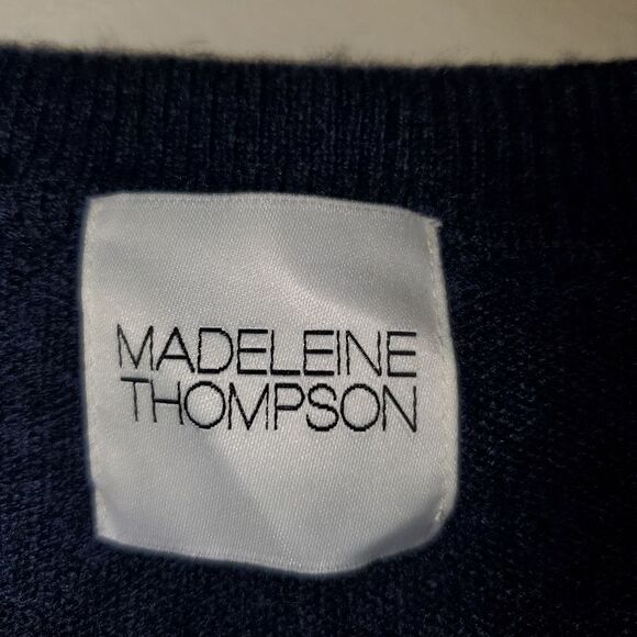 Madeleine Thompson Wool Cashmere Crew Neck Red Blue Stripe Sweater Small - Picture 4 of 8